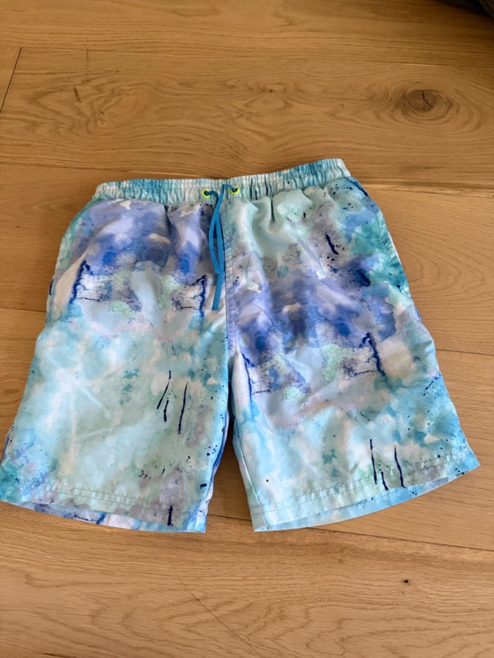 Boys Egg NYC Blue Watercolor Swim Shorts size 12